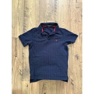 US Polo Assn. Polo Shirt Large Blue Pony Logo USPA Polo Polka Dot XS